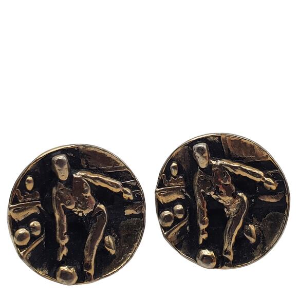 Bowling Cufflinks MCM Lot Silver & Gold Tone Bowler Pins Balls Sport Vtg Gift - Picture 3 of 10